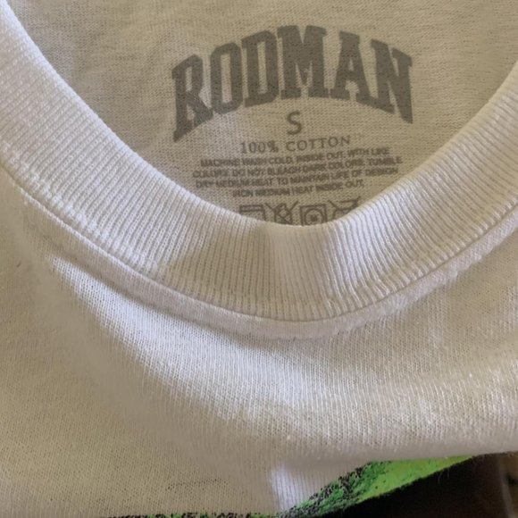 ✨NEW✨ DENNIS RODMAN BRAND Limited Edition Green Neon-Haired Rodman Graphic Tee - Picture 3 of 3